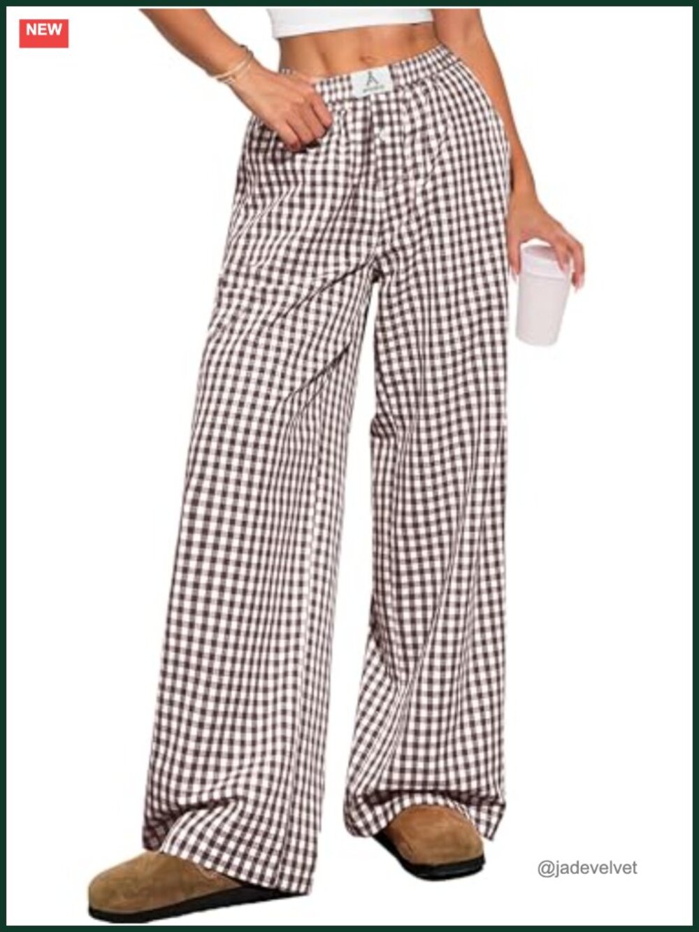 Womens Gingham Striped Boxer Pants Sleep Lounge Bottoms